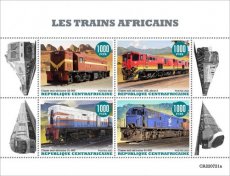 2022 11- CENTRAL AFRICAN- AFRICAN TRAINS  4V