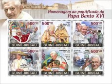 2024 02- GUINEA BISSAU- POPE BENEDICT XVI  6V
