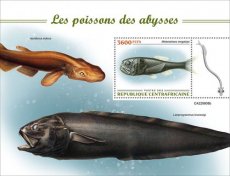 CENTRAL AFRICAN-2022/10- DEEP SEA FISHES  1V