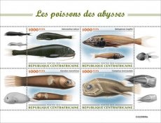 CENTRAL AFRICAN-2022/10- DEEP SEA FISHES  4V